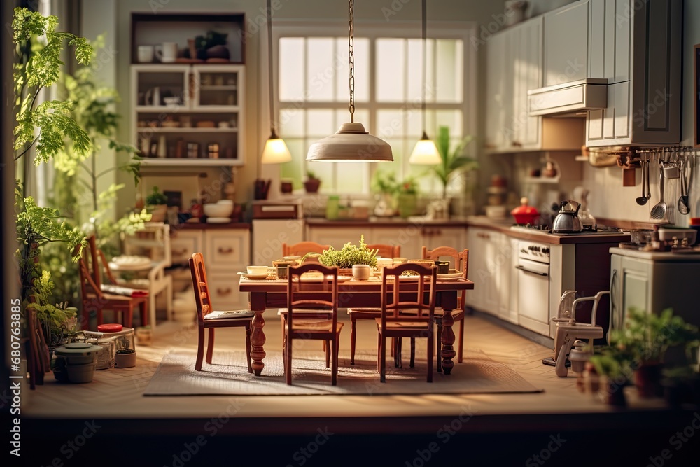 Obraz premium Grandmillennial design kitchen interior