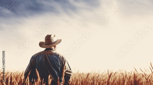 Farmer standing wearing a hat
