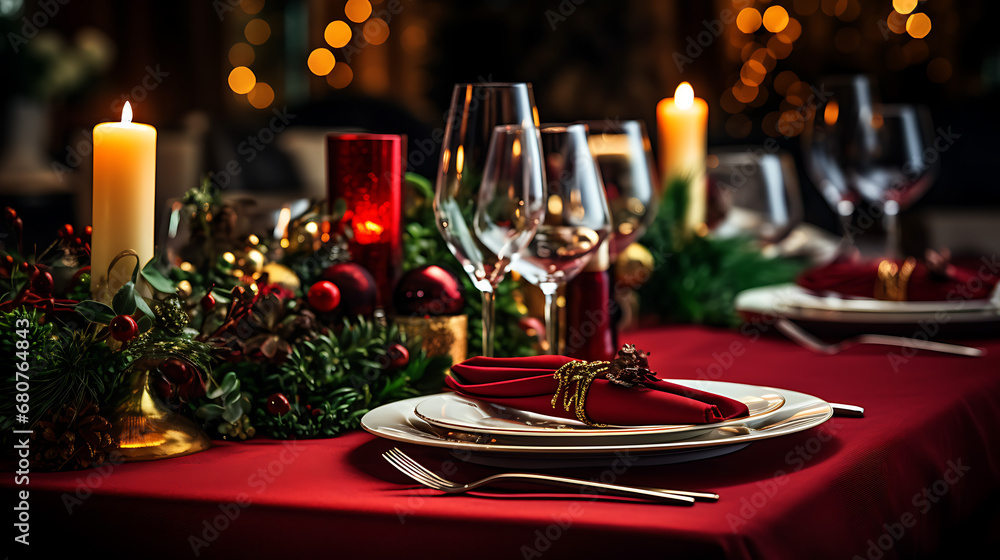 Setting the table to celebrate Christmas