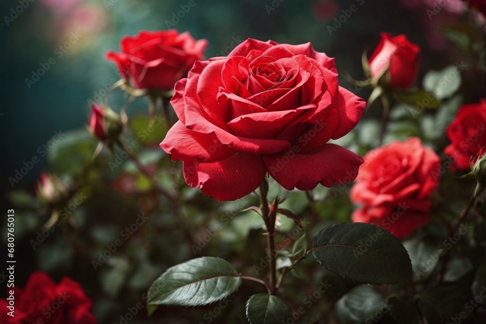 Beautiful red rose with drops of water on the petals. Mother's day concept with a space for a text. Valentine day concept with a copy space. Beautiful red rose with drops of water on the petals. Mother's day concept with a space for a text. Valentine day concept with a copy space.