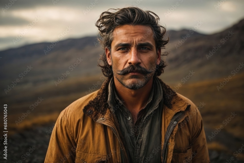 man traveler hiking in mountains man traveler hiking in mountains
