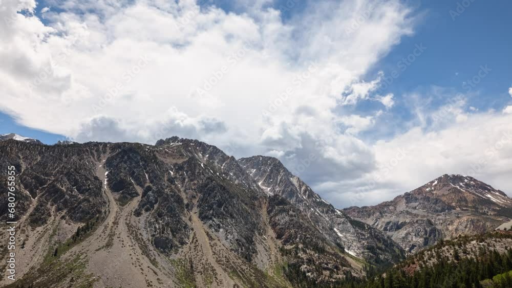 Time Lapse of the clouds moving over the Sierra Nevada mountain range near Yosemite National Park in California. Time Lapse of the clouds moving over the Sierra Nevada mountain range near Yosemite National Park in California.