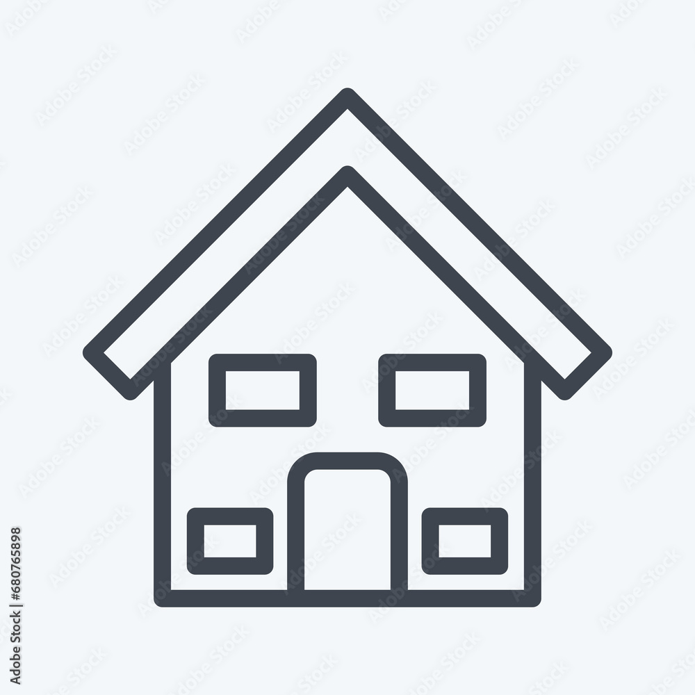 Icon House. suitable for education symbol. line style. simple design editable. design template vector. simple illustration Icon House. suitable for education symbol. line style. simple design editable. design template vector. simple illustration