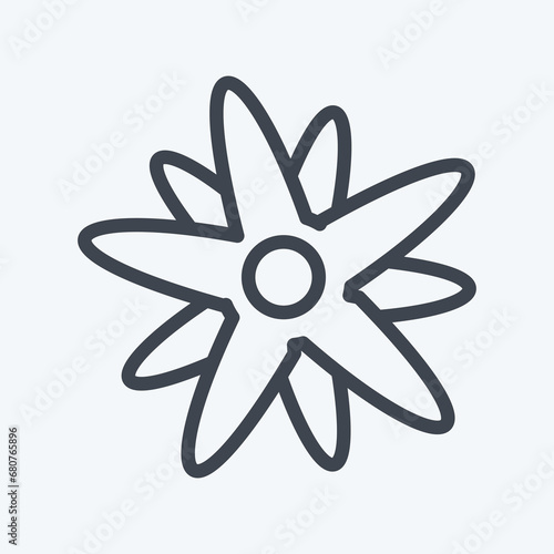 Icon Edelweiss. suitable for education symbol. line style. simple design editable. design template vector. simple illustration