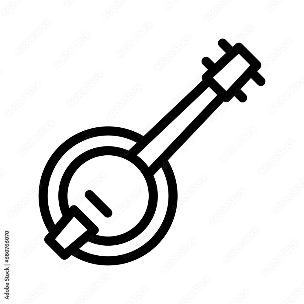 banjo line icon illustration vector graphic. Simple element illustration vector graphic, suitable for app, websites, and presentations isolated on white background banjo line icon illustration vector graphic. Simple element illustration vector graphic, suitable for app, websites, and presentations isolated on white background