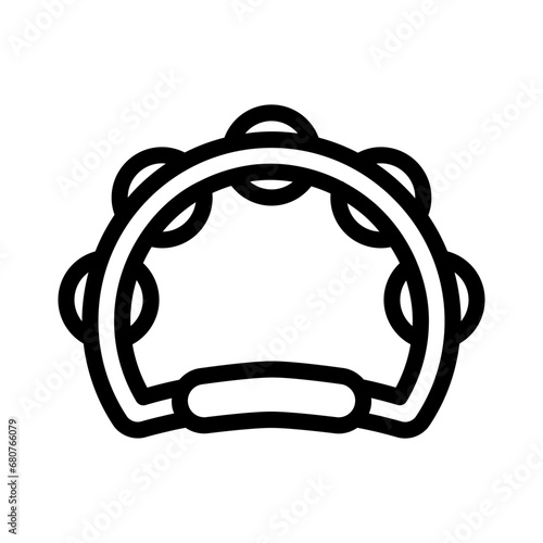 tambourine line icon illustration vector graphic. Simple element illustration vector graphic, suitable for app, websites, and presentations isolated on white background