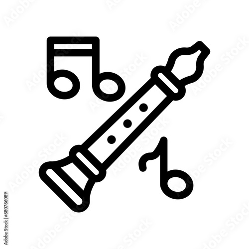 flute line icon illustration vector graphic. Simple element illustration vector graphic, suitable for app, websites, and presentations isolated on white background