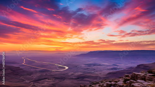 Panorama of the sunrise from above © Dament