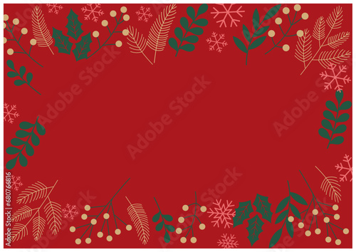 クリスマス豪華フレーム北欧風赤