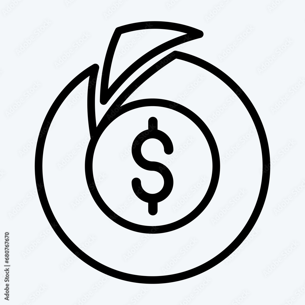 Icon Basic Income. suitable for education symbol. line style. simple design editable. design template vector. simple illustration Icon Basic Income. suitable for education symbol. line style. simple design editable. design template vector. simple illustration
