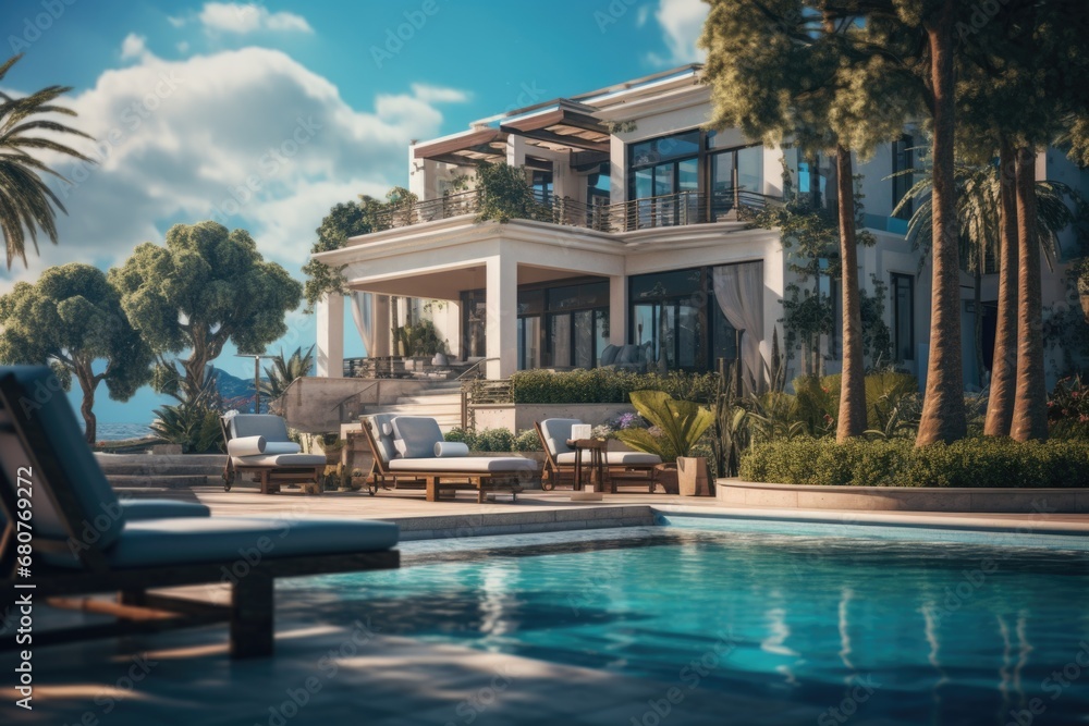 Luxury villa background