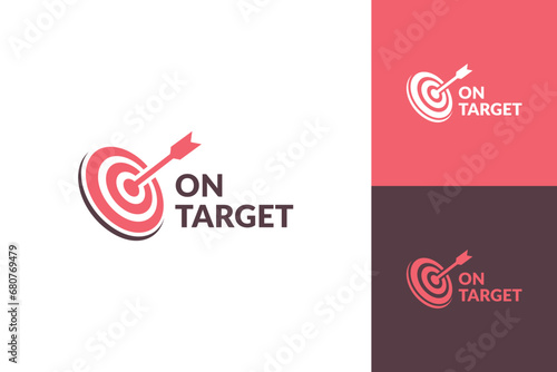 Arrow right on target logo design vector template