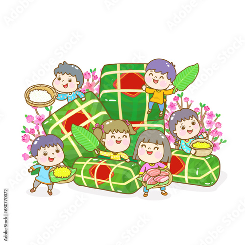 Cartoon Veitnam new year character.