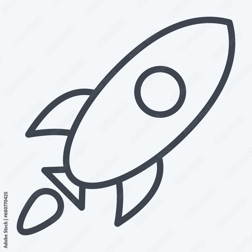 Icon Rocket. related to Space symbol. line style. simple design editable. simple illustration Icon Rocket. related to Space symbol. line style. simple design editable. simple illustration