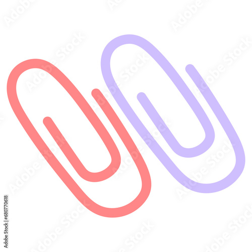 Paper clip stationery pastel color icons vector. Paper clip icon in trendy flat style isolated on white