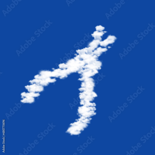 Clouds in the shape of a round pliers symbol on a transparent background. A symbol consisting of clouds in the center. Illustration on transparent background