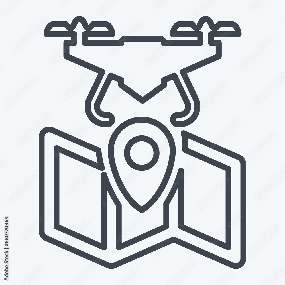 Icon Navigation. related to Drone symbol. line style. simple design editable. simple illustration Icon Navigation. related to Drone symbol. line style. simple design editable. simple illustration
