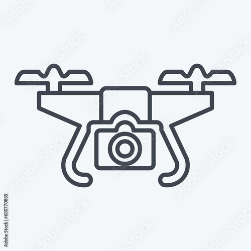 Icon Drone with Camera. related to Drone symbol. line style. simple design editable. simple illustration photo