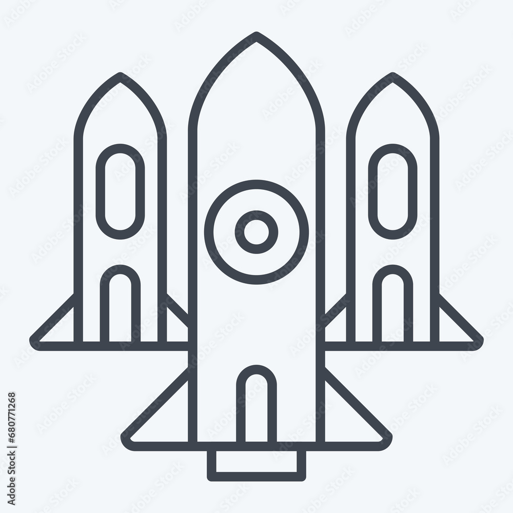 Icon Nuclear. related to Military symbol. line style. simple design editable. simple illustration Icon Nuclear. related to Military symbol. line style. simple design editable. simple illustration