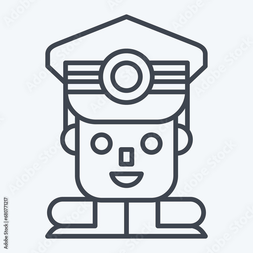 Icon Commandant. related to Military symbol. line style. simple design editable. simple illustration