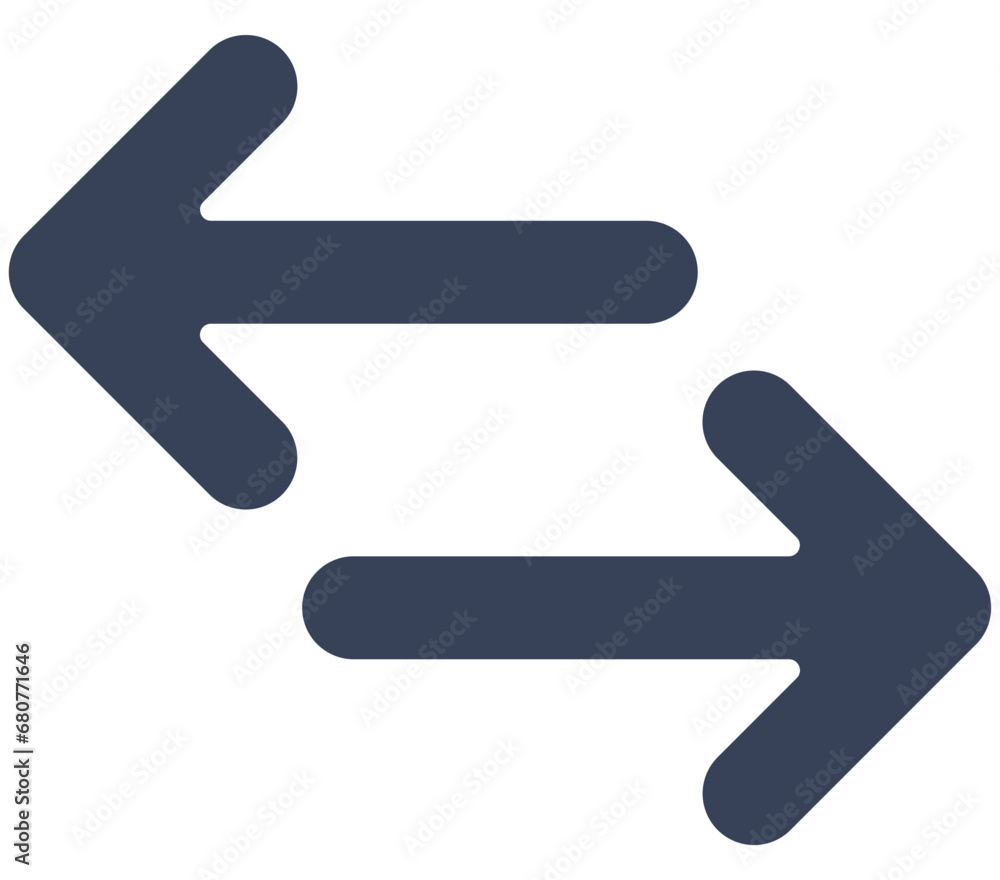 Exchange icon in flat style on white background. Exchange icon in flat style on white background.