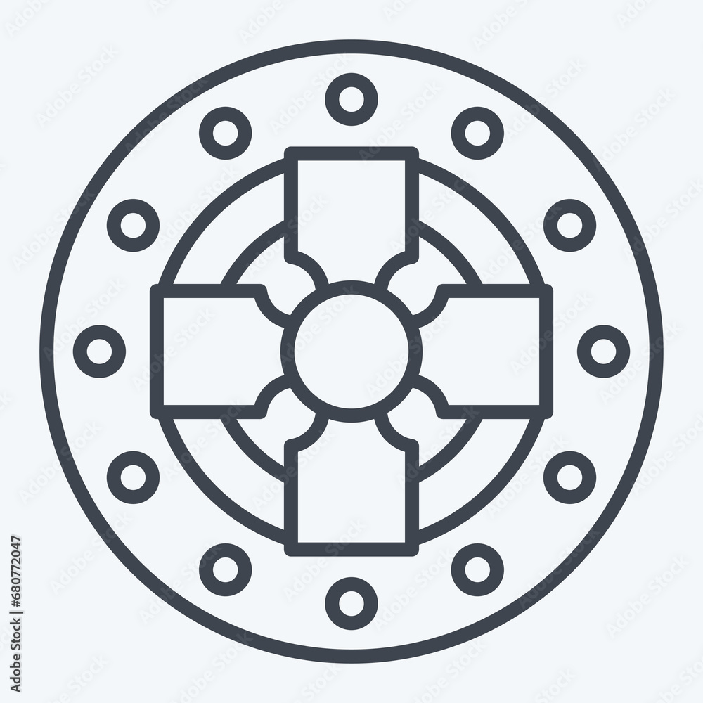 Obraz premium Icon Coin. related to Celtic symbol. line style. simple design editable. simple illustration