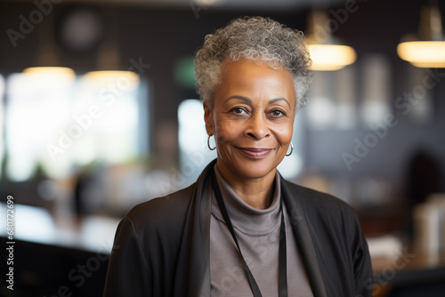 senior black businesswoman portrait in the office