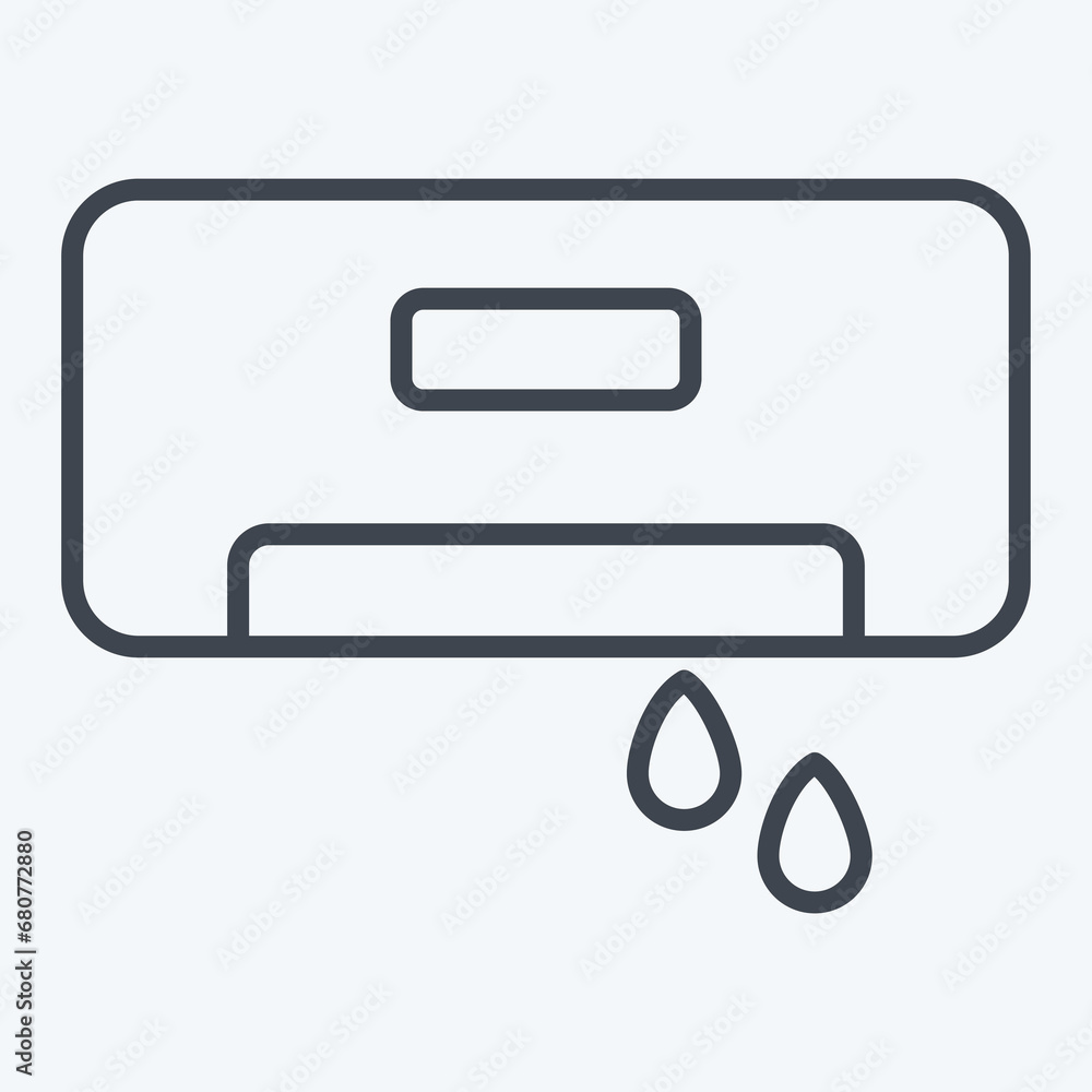 Icon Air Conditioning Water. related to Air Conditioning symbol. line style. simple design editable. simple illustration Icon Air Conditioning Water. related to Air Conditioning symbol. line style. simple design editable. simple illustration