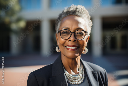 senior african black businesswoman portrait