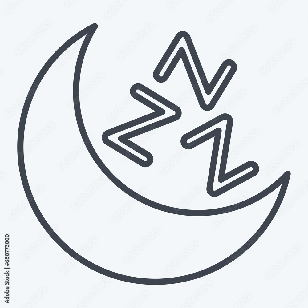 Icon Sleep Mood. related to Air Conditioning symbol. line style. simple design editable. simple illustration Icon Sleep Mood. related to Air Conditioning symbol. line style. simple design editable. simple illustration