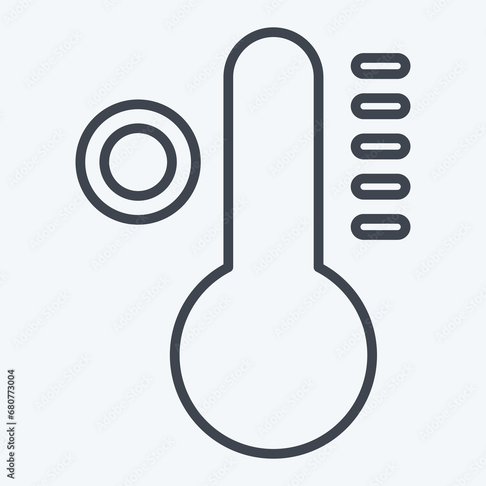 Icon Temperature. related to Air Conditioning symbol. line style. simple design editable. simple illustration Icon Temperature. related to Air Conditioning symbol. line style. simple design editable. simple illustration