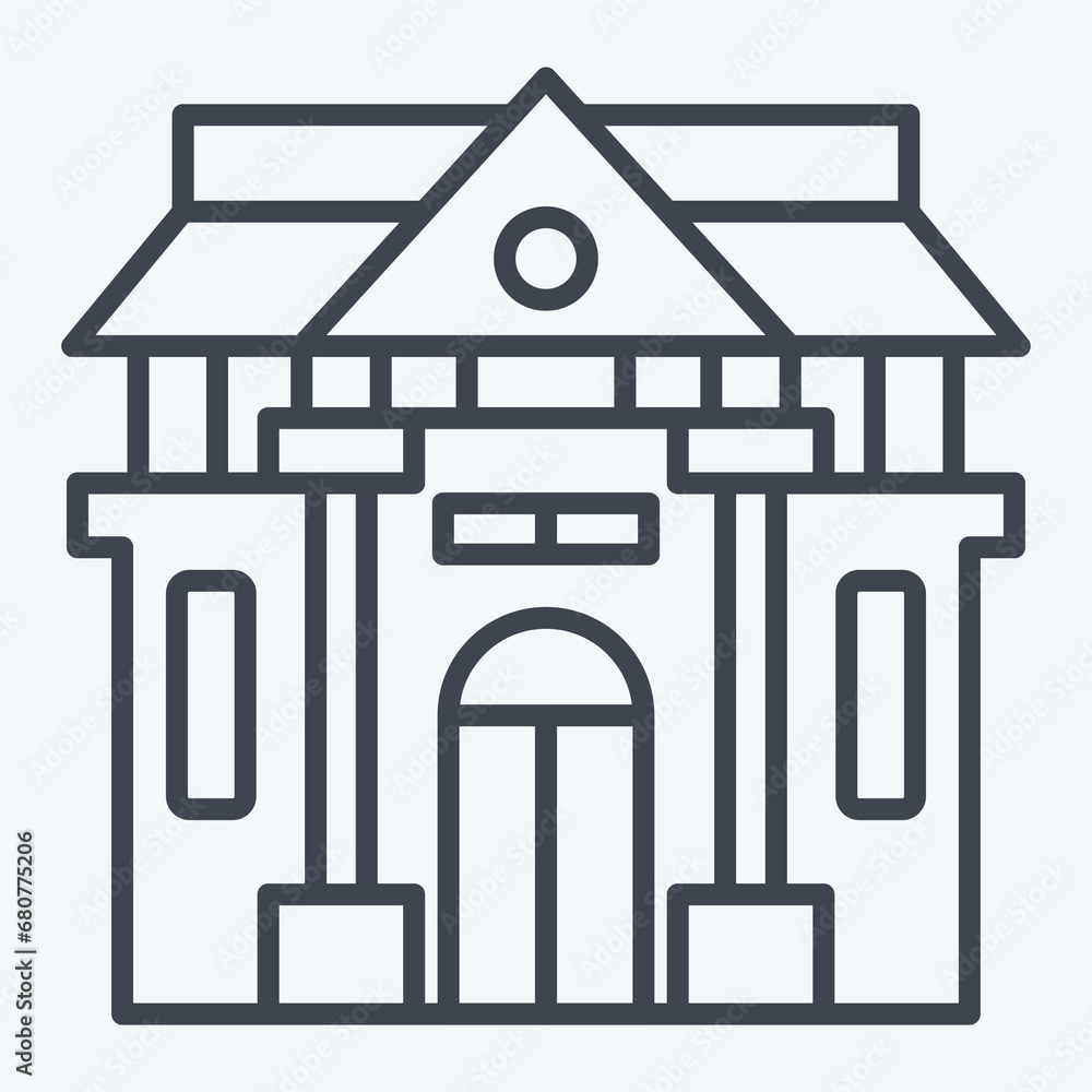 Icon Museum Of History. related to Prehistoric symbol. line style. simple design editable. simple illustration Icon Museum Of History. related to Prehistoric symbol. line style. simple design editable. simple illustration