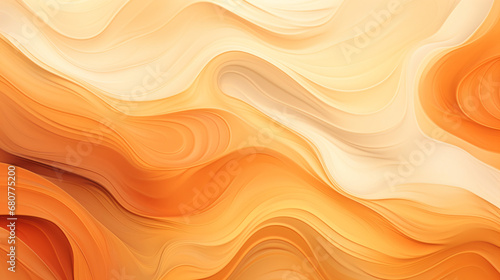 An abstract orange and white background with wavy shapes