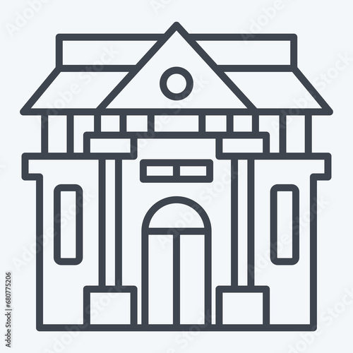 Icon Museum Of History. related to Prehistoric symbol. line style. simple design editable. simple illustration