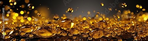 Golden Droplets: Abstract and Dreamy