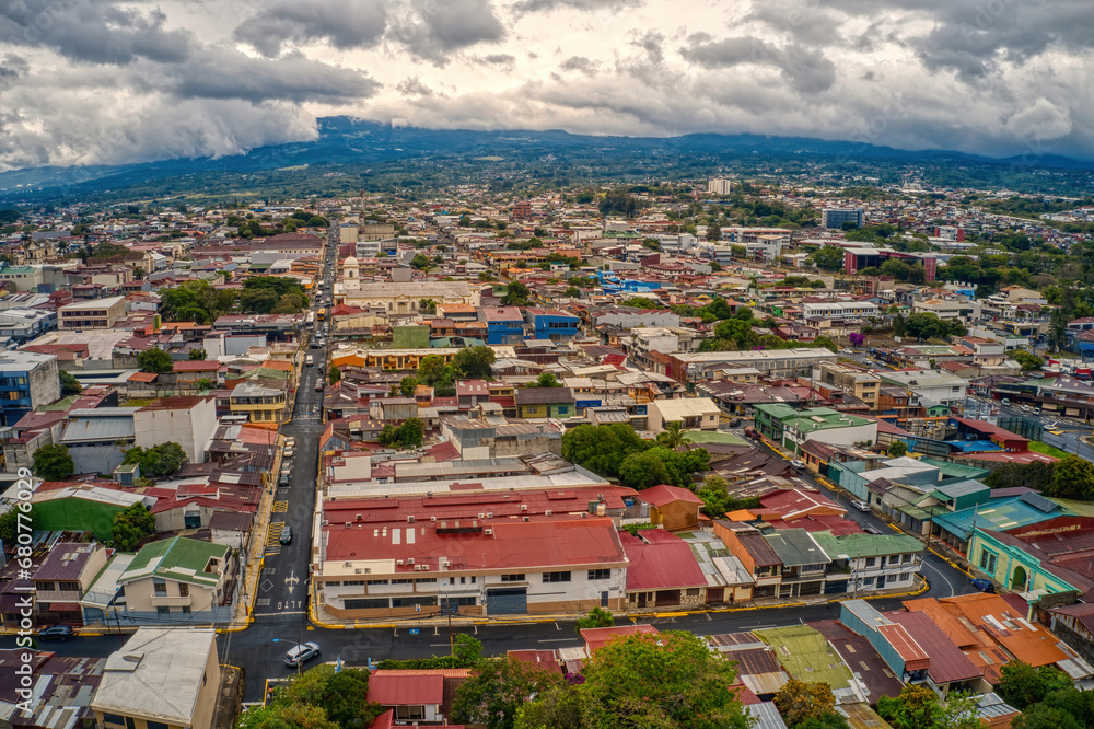 Aerial View of of the San Jose Suburb of Heredia, Costa Rica