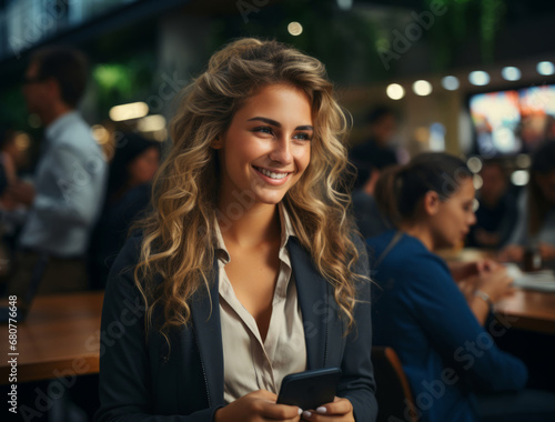 Portrait, woman and professional with smartphone, device, and texting. Face, female and smiling on technology for social media, networking.