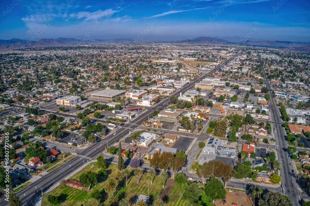 Aerial View of the Town of Hemet, California