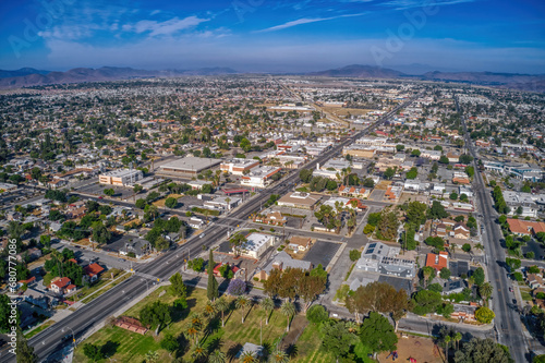 Aerial View of the Town of Hemet, California photo