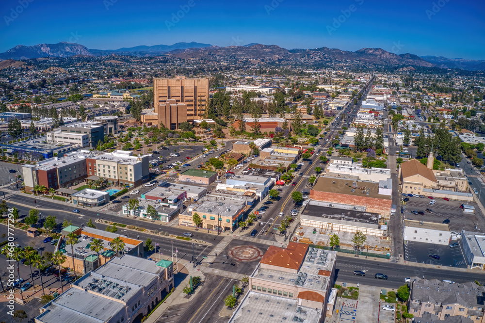 Aerial View of the San Diego Suburb of El Cajon, California