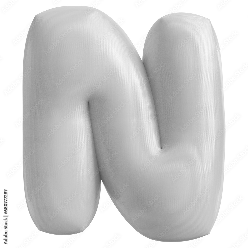 White Font Letter N Bubble 3D Render Alphabet White Font Letter N Bubble 3D Render Alphabet