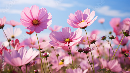 pink cosmos flowers in spring © Love Mohammad