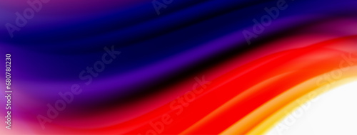 Rainbow color silk blurred wavy line background on white, luxuriously vibrant visually captivating backdrop. Stunning blend of colors reminiscent of rainbow, silky and gracefully blurred wavy pattern