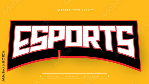 Orange white esports, editable text effect	