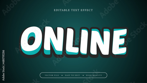 Online green white , editable text effect 