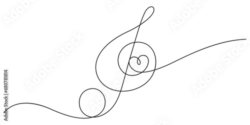 music lover concept with music notes and heart shape in one line