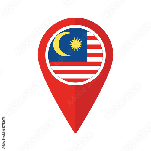 Flag of Malaysia flag on map pinpoint icon isolated red color Free Download Flag of Malaysia flag on map pinpoint icon isolated red color - GFXLoad