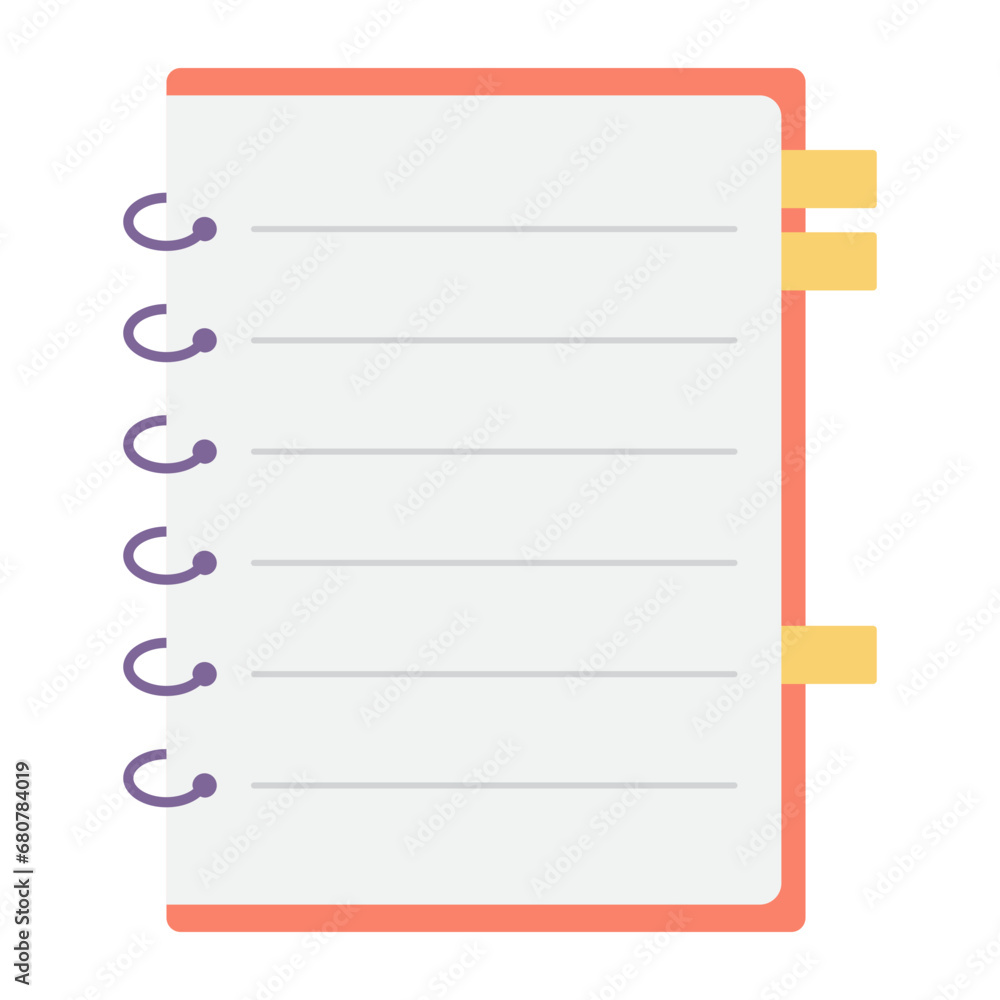 Notebook element illustration. Vector illustration with education theme. Back to school. Notebook element illustration. Vector illustration with education theme. Back to school.