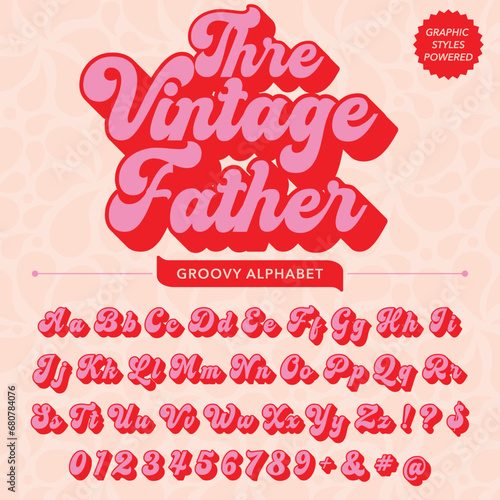 Abstract the vintage father Script Retro Font template