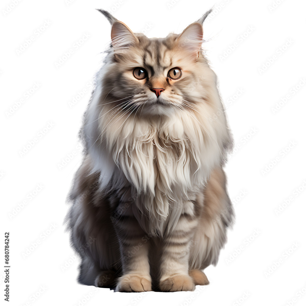 Portrait of a british longhair cat isolated on transparent background, png